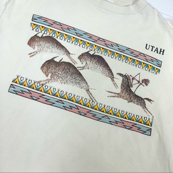 VINTAGE 90s UTAH NAVAJO STYLED T-SHIRT SIZE LARGE - Picture 4 of 4